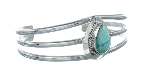 Sterling Silver Turquoise Navajo Tear Drop Cuff Bracelet X10388